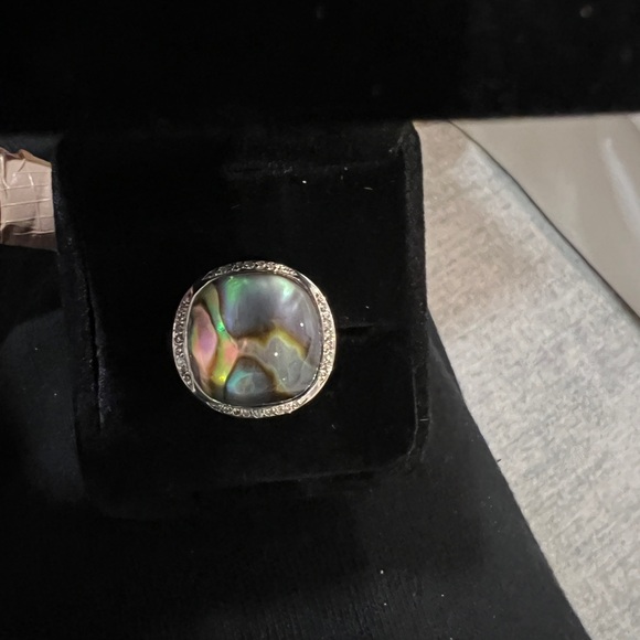 Ippolita stamped sterling/abalone and diamond ring - Picture 9 of 16